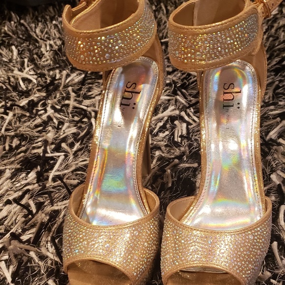 Shi by JOURNEYS Shoes - Gold and Rhinestone Heels